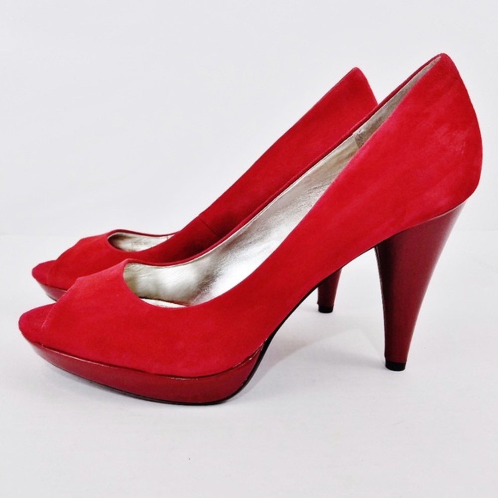 Red Suede Celine Pumps